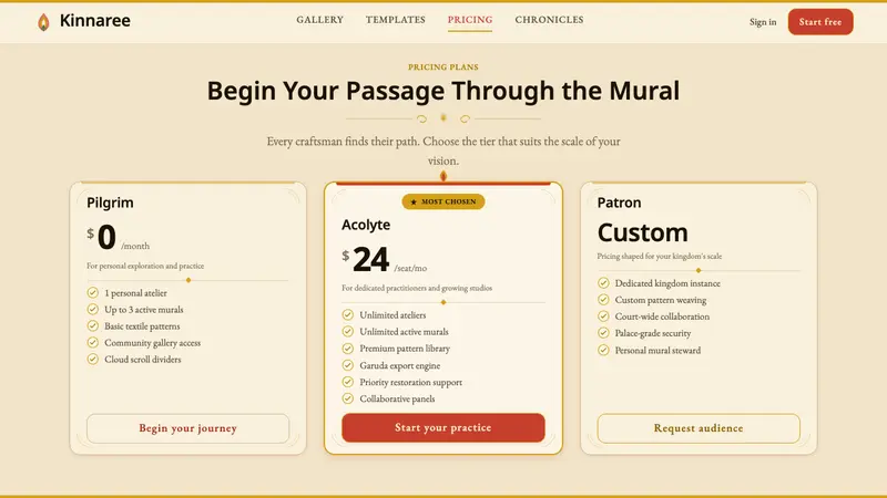 Thai Temple Mural — Web · pricing
