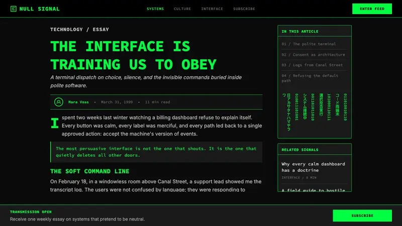The Matrix (Green-Code) — Web · article