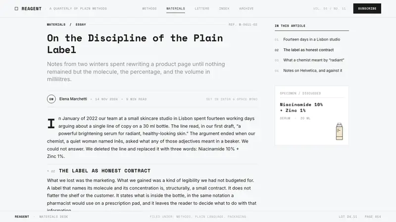 The Ordinary — Web · article