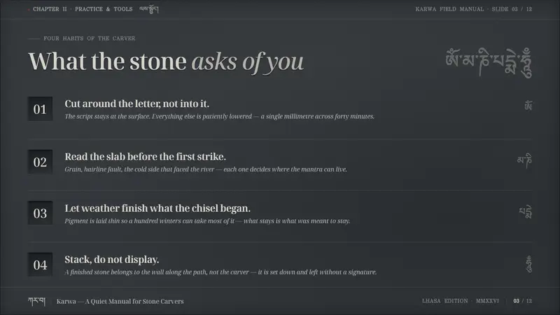 Tibetan Mani Stone — Slides · content