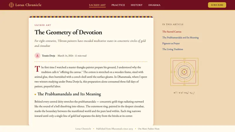 Tibetan Thangka Mandala — Web · article