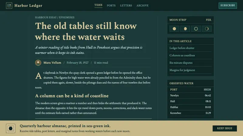 Tide Table Almanac — Web · article