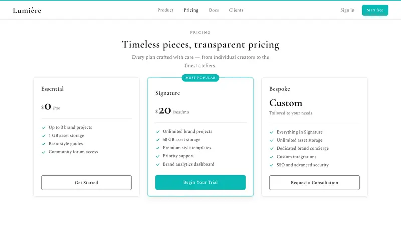Tiffany & Co — Web · pricing