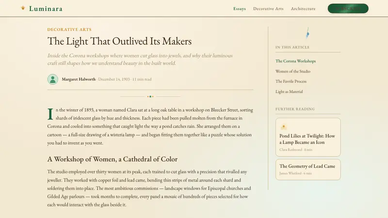 Tiffany Stained Glass — Web · article