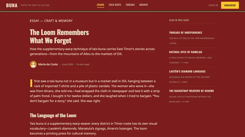 Timor-Leste Tais Buna — Web · article