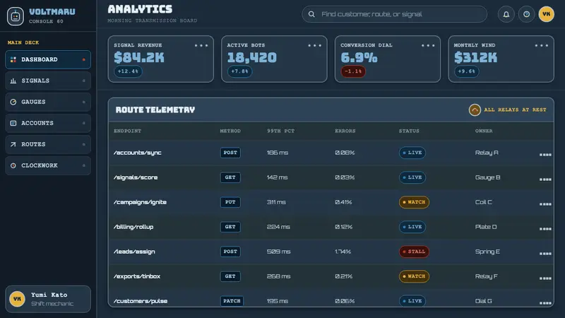 Tin Toy Robot — Web · dashboard