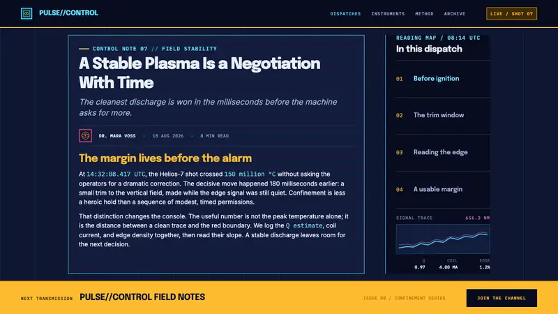 Tokamak Confinement Deck — Web · article