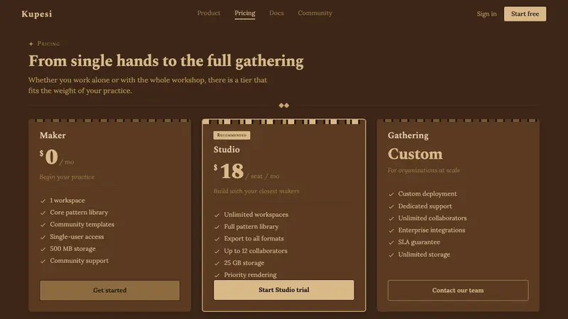 Tongan Ngatu (Tapa) — Web · pricing