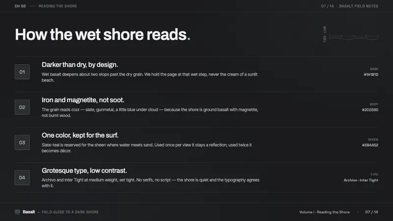 Tongan Black Sand — Slides · content