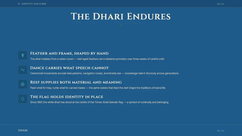 Torres Strait Dhari Headdress — Slides · content
