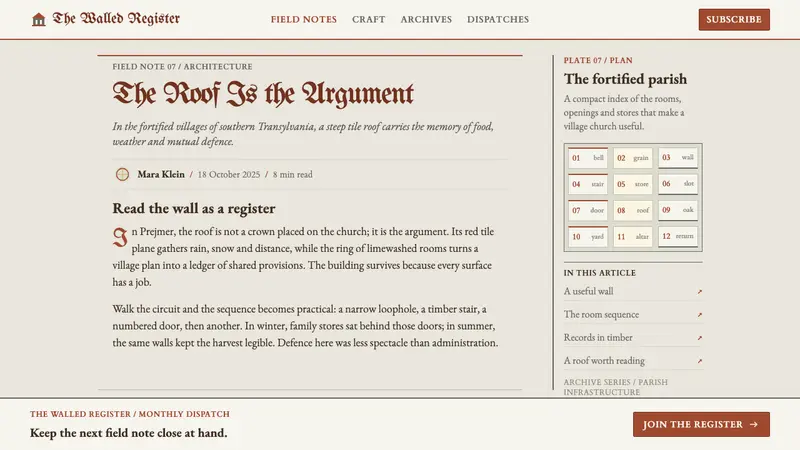 Saxon Fortified Church — Web · article