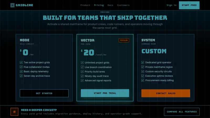 Tron Grid (1982) — Web · pricing