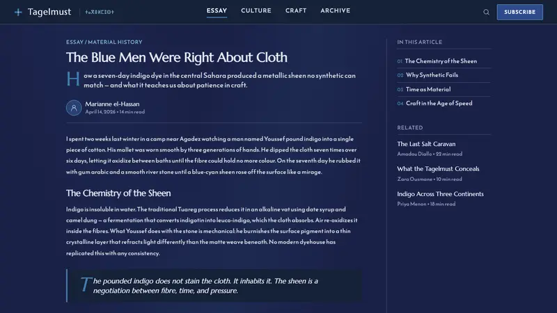 Tuareg Indigo Veil — Web · article