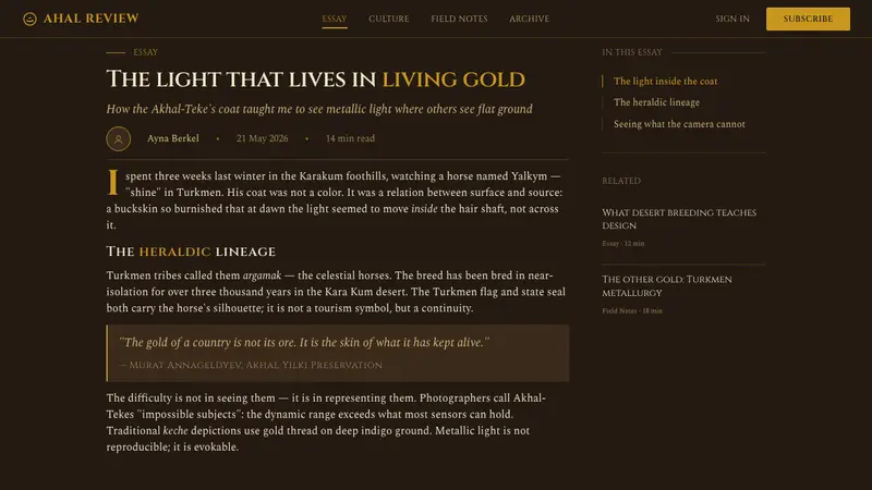Akhal-Teke Golden Horse — Web · article