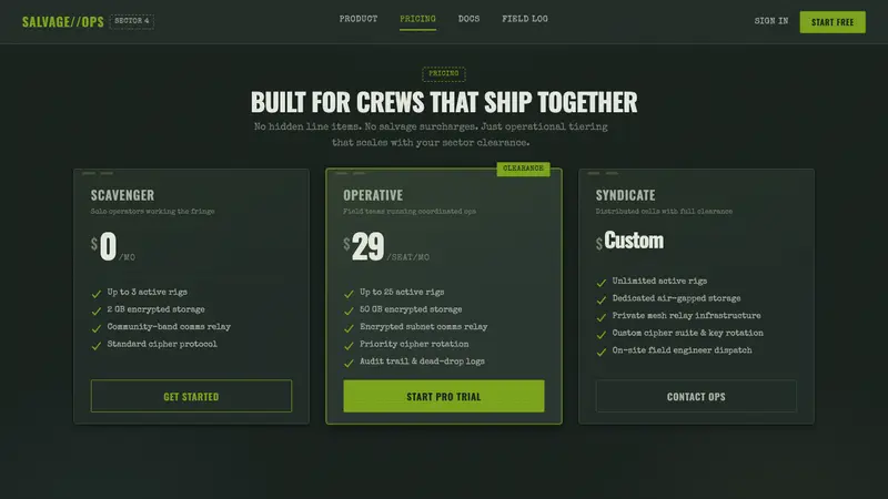 12 Monkeys — Web · pricing