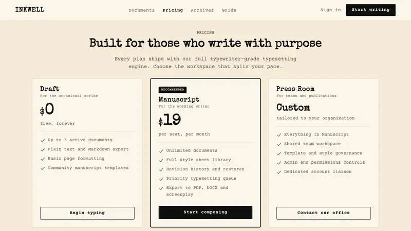 Typewriter Courier (1955) — Web · pricing