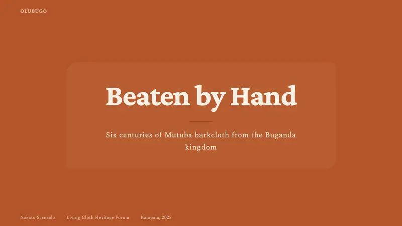 Ugandan Mutuba Barkcloth — Slides · cover