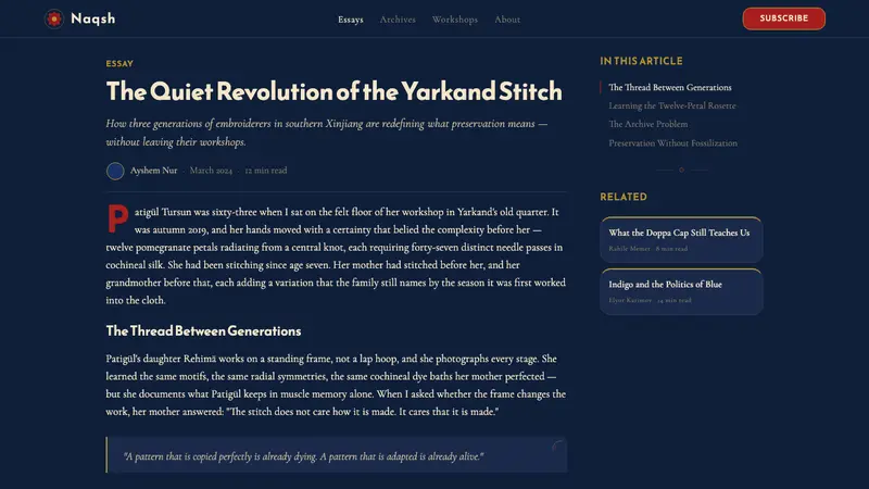 Uyghur Xinjiang Suzani Embroidery — Web · article
