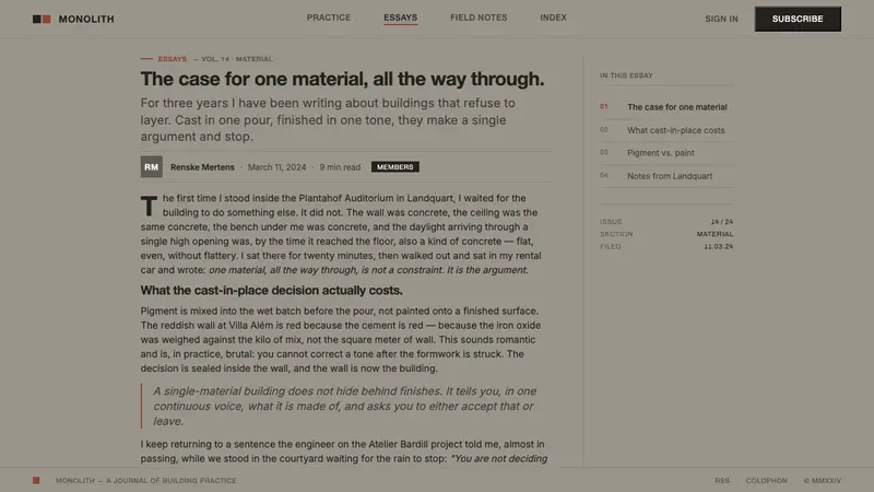 Olgiati Monolithic Concrete — Web · article