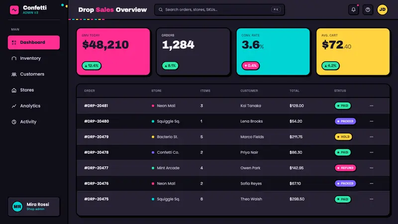 Memphis Web Pattern Revival — Web · dashboard