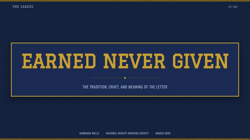 Varsity Letterman — Slides · cover