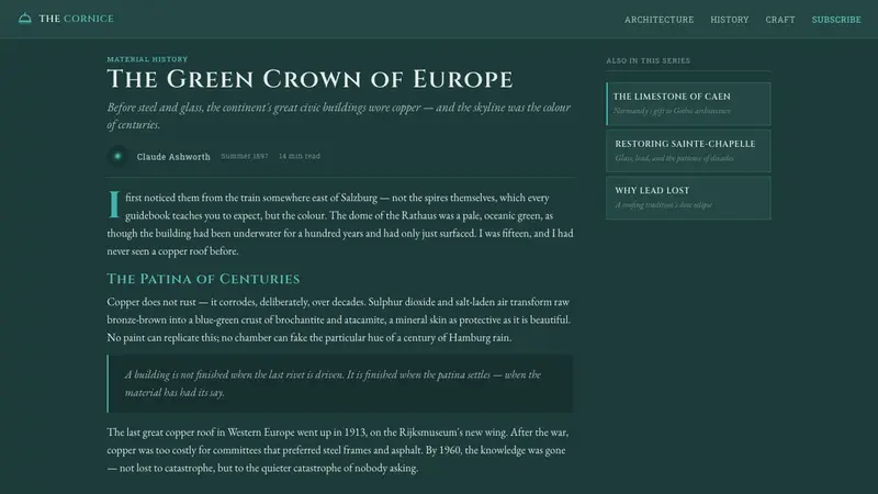 Verdigris Copper Roof — Web · article