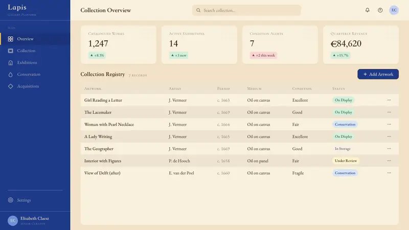 Vermeer Dutch Golden Age — Web · dashboard