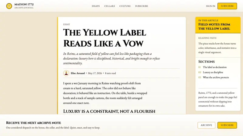 Veuve Clicquot (Yellow-Label) — Web · article