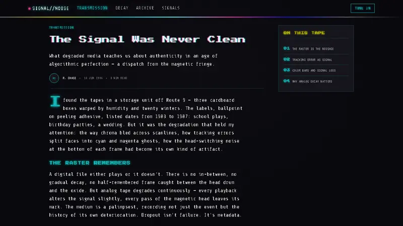 VHS Glitch Tape — Web · article