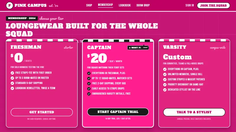 Victoria's Secret PINK 2004 — Web · pricing