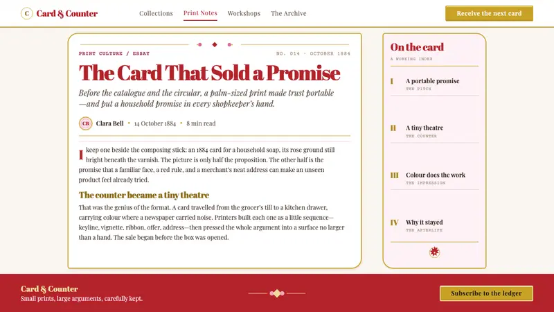 Victorian Chromo Trade Card — Web · article