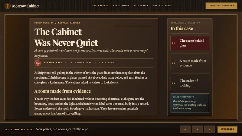 Victorian Taxidermy Cabinet — Web · article