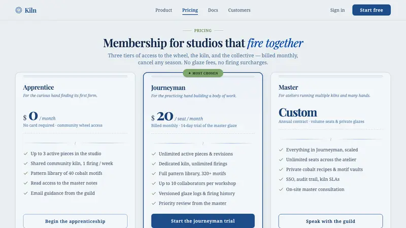 Bát Tràng Ceramic Blue — Web · pricing