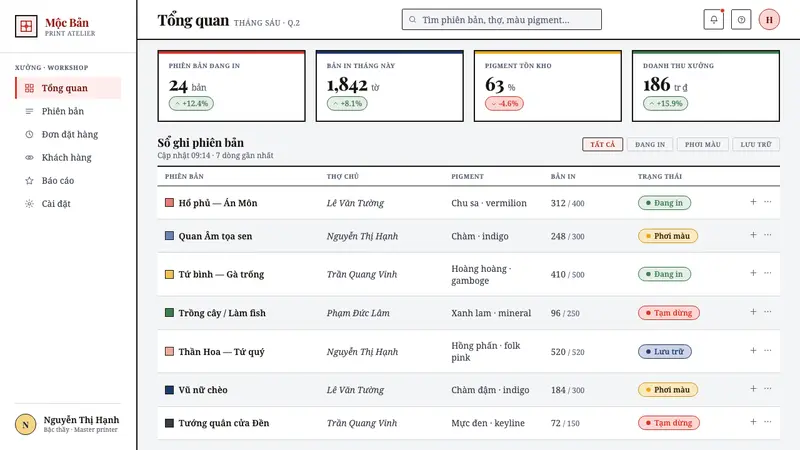 Hàng Trống Folk Print — Web · dashboard