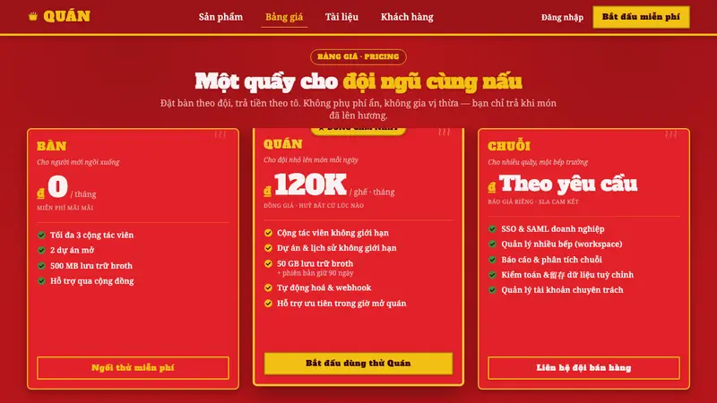 Vietnamese Pho Street Cart — Web · pricing