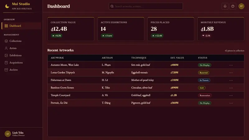 Vietnamese Sơn Mài Lacquer — Web · dashboard