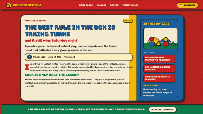 Vintage Board Game Box — Web · article
