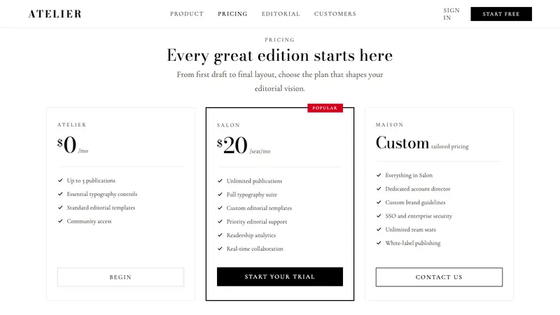 Vogue Didone — Web · pricing