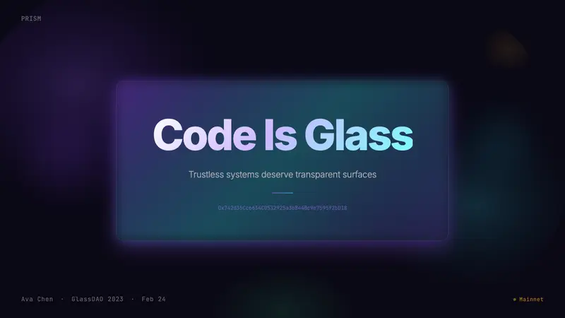 Web3 Glass Morphism (2022) — Slides · cover