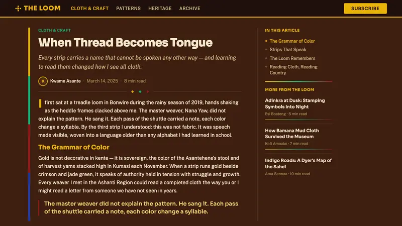 West African Kente Cloth — Web · article