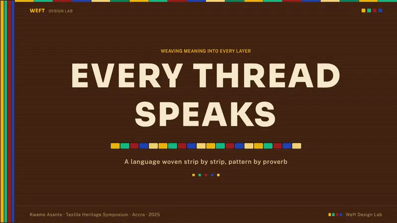 West African Kente Cloth — Slides · cover