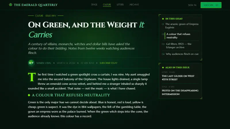 Wicked Elphaba Emerald — Web · article
