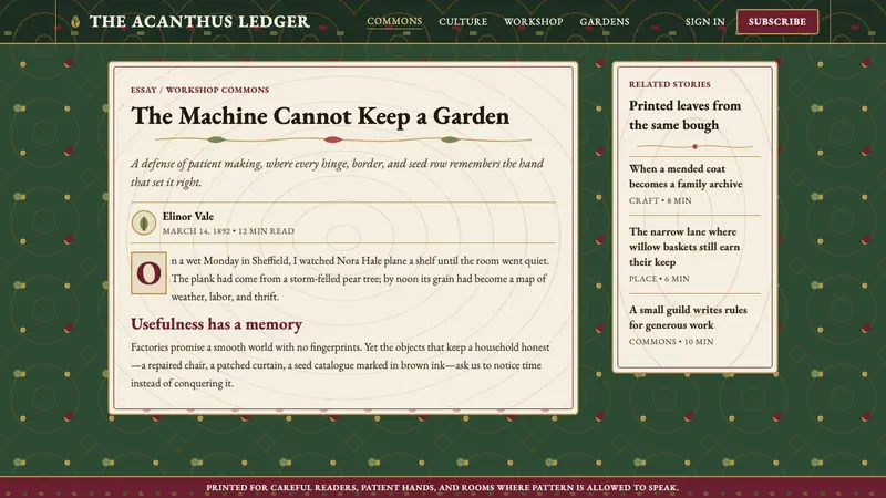 William Morris Arts & Crafts — Web · article