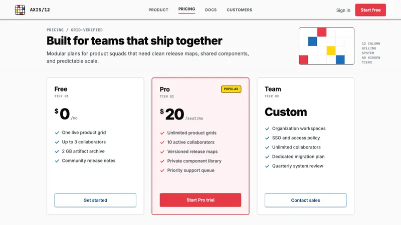 Wim Crouwel Grid — Web · pricing