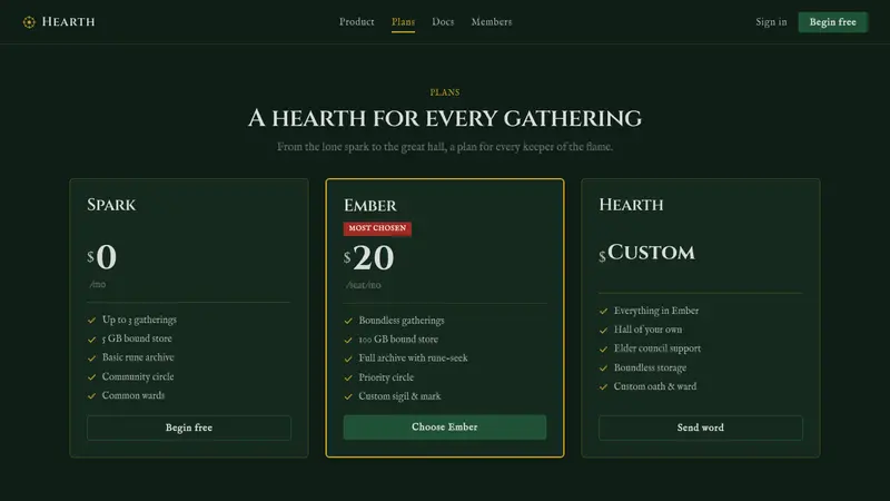 Yule Solstice — Web · pricing