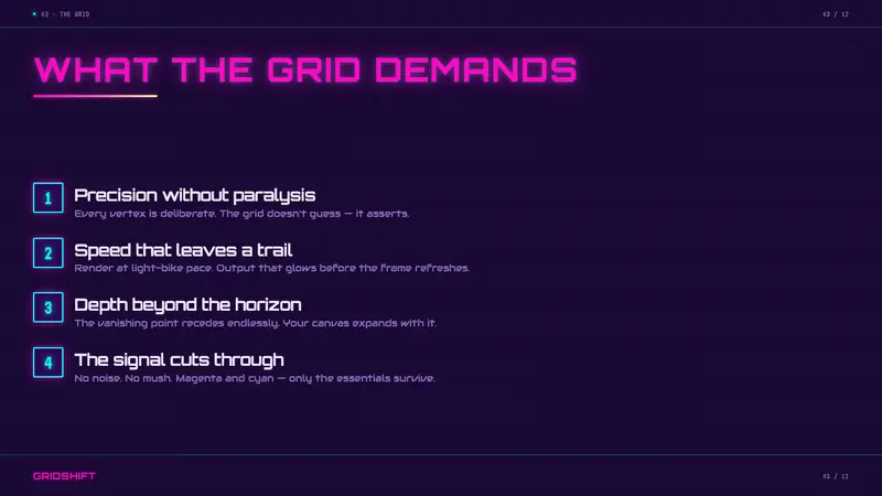 Wireframe Vaporwave — Slides · content