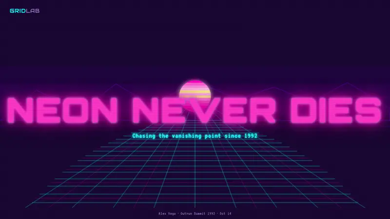 Wireframe Vaporwave — Slides · cover