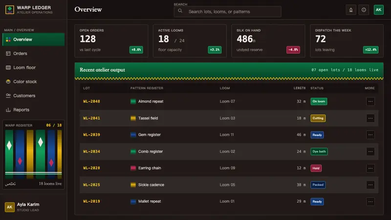 Atlas Silk (Etles) — Web · dashboard