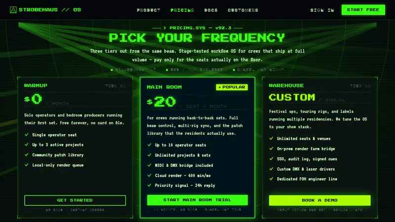Acid Rave Laser Show 1992 — Web · pricing