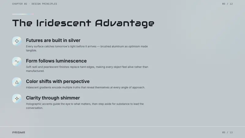 Y2K Aluminum Iridescent (1999) — Slides · content